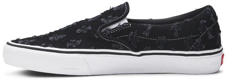 Supreme x Vans Slip On Black Hole Punch Denim