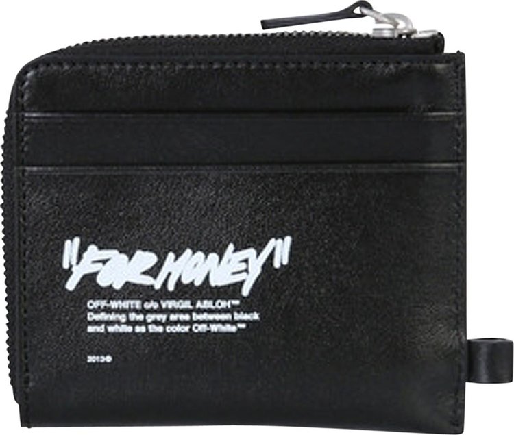 Off White Quote Chain Wallet Black