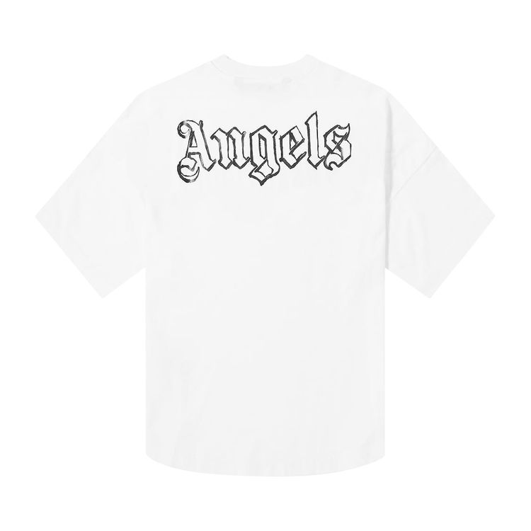 Palm Angels Blank Logo Over Tee White Metal