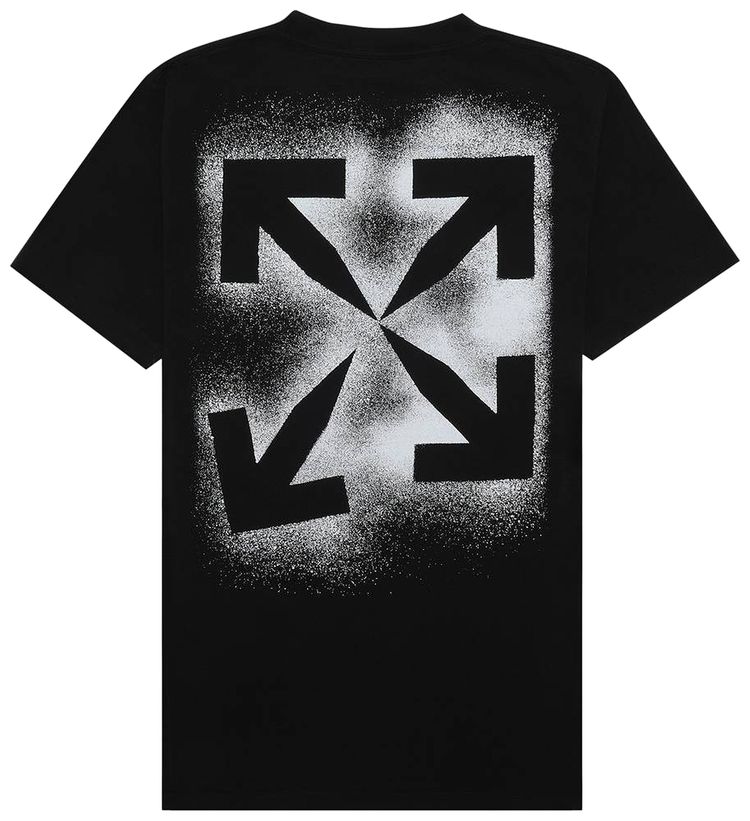 Off White Stencil Short Sleeve Slim Tee BlackWhite