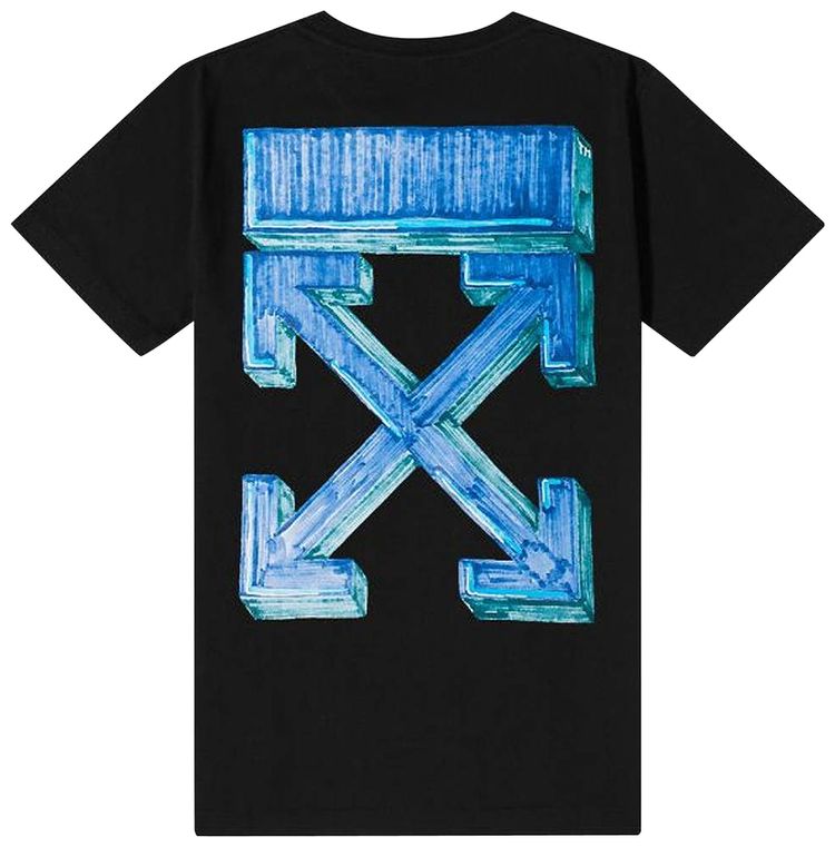 Off White Marker Short Sleeve Slim Tee BlackBlue