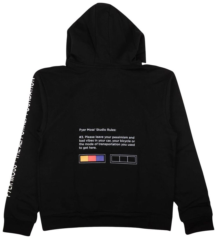 Pyer Moss Square Graphic Hooded Sweatshirt BlackYellow