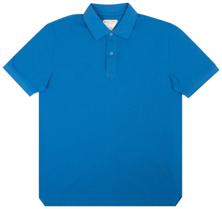 Bottega Veneta Piquet Short Sleeve Polo Shirt Blue
