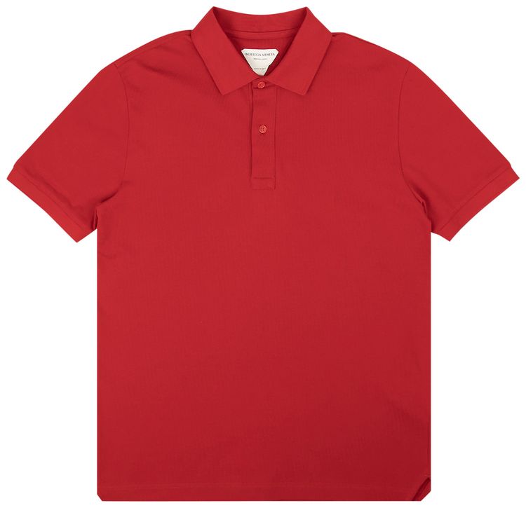 Bottega Veneta Piquet Short Sleeve Polo Shirt Red
