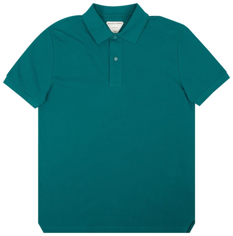 Bottega Veneta Piquet Short Sleeve Polo Shirt Dark Teal