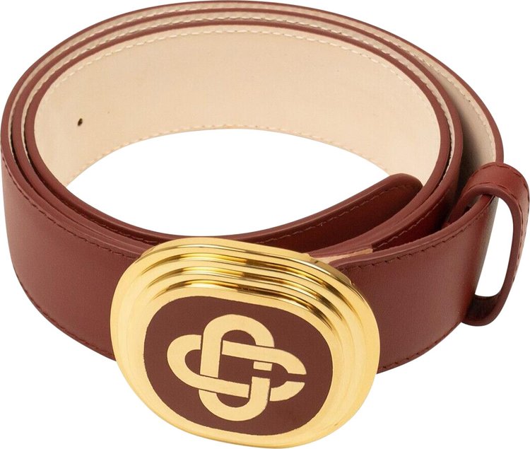 Casablanca CC Bevel Buckle Belt Red