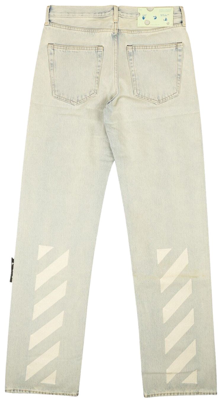 Off White Diag Jeans Bleach White