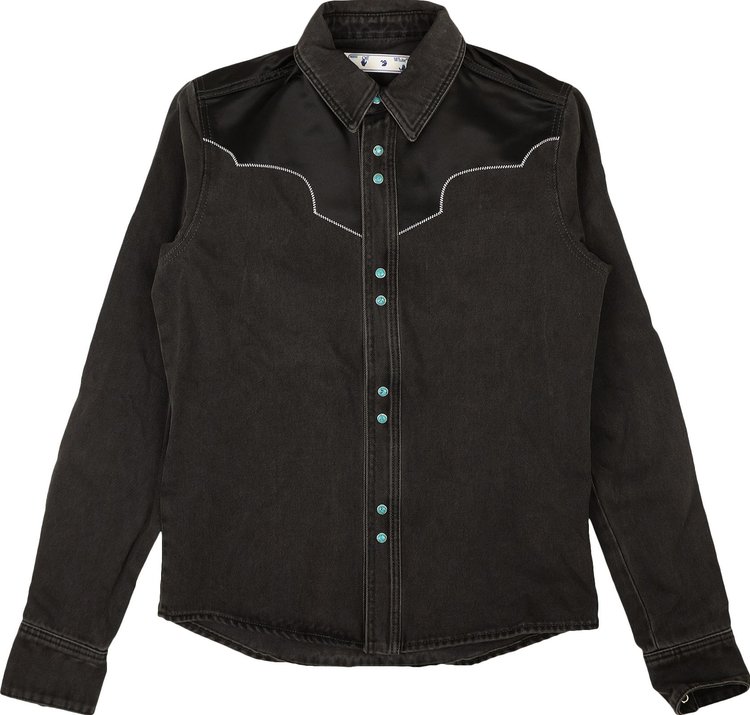 Off White Arrow Western Denim Shirt Black