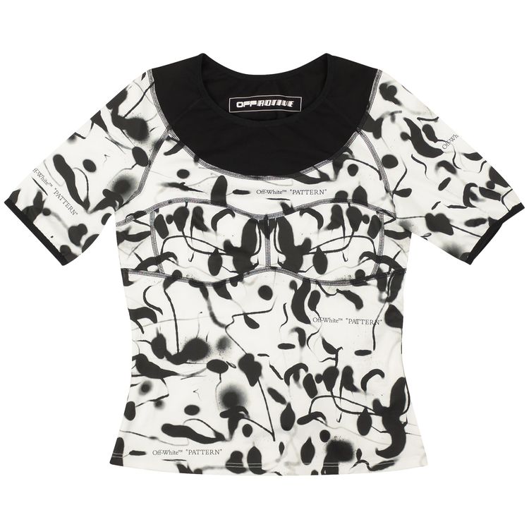 Off White Abstract Active T Shirt White