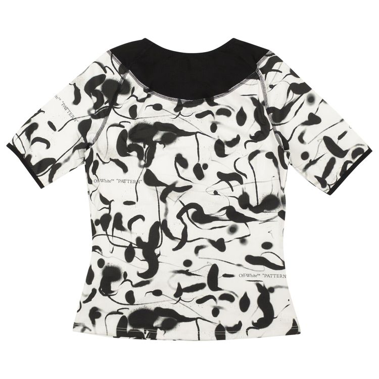 Off White Abstract Active T Shirt White