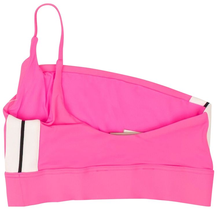 Palm Angels Track One Shoulder Sports Bra Pink