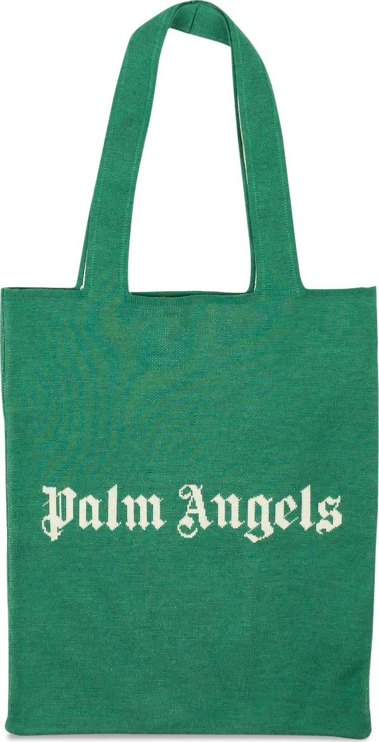 Palm Angels PA Knit Wool Blend Shopper Tote Bag 'Green'