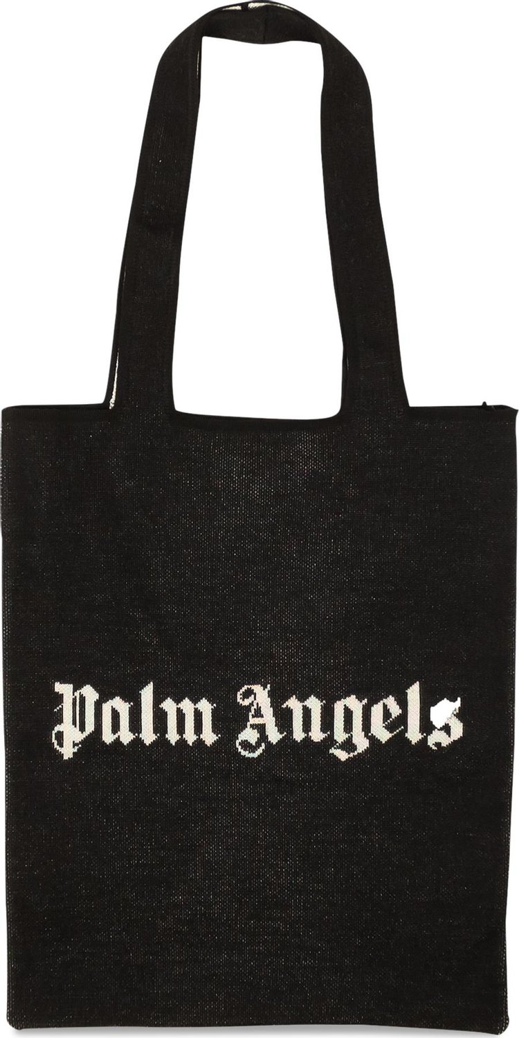 Palm Angels Knit Wool Blend Shopper Tote Bag 'Black'