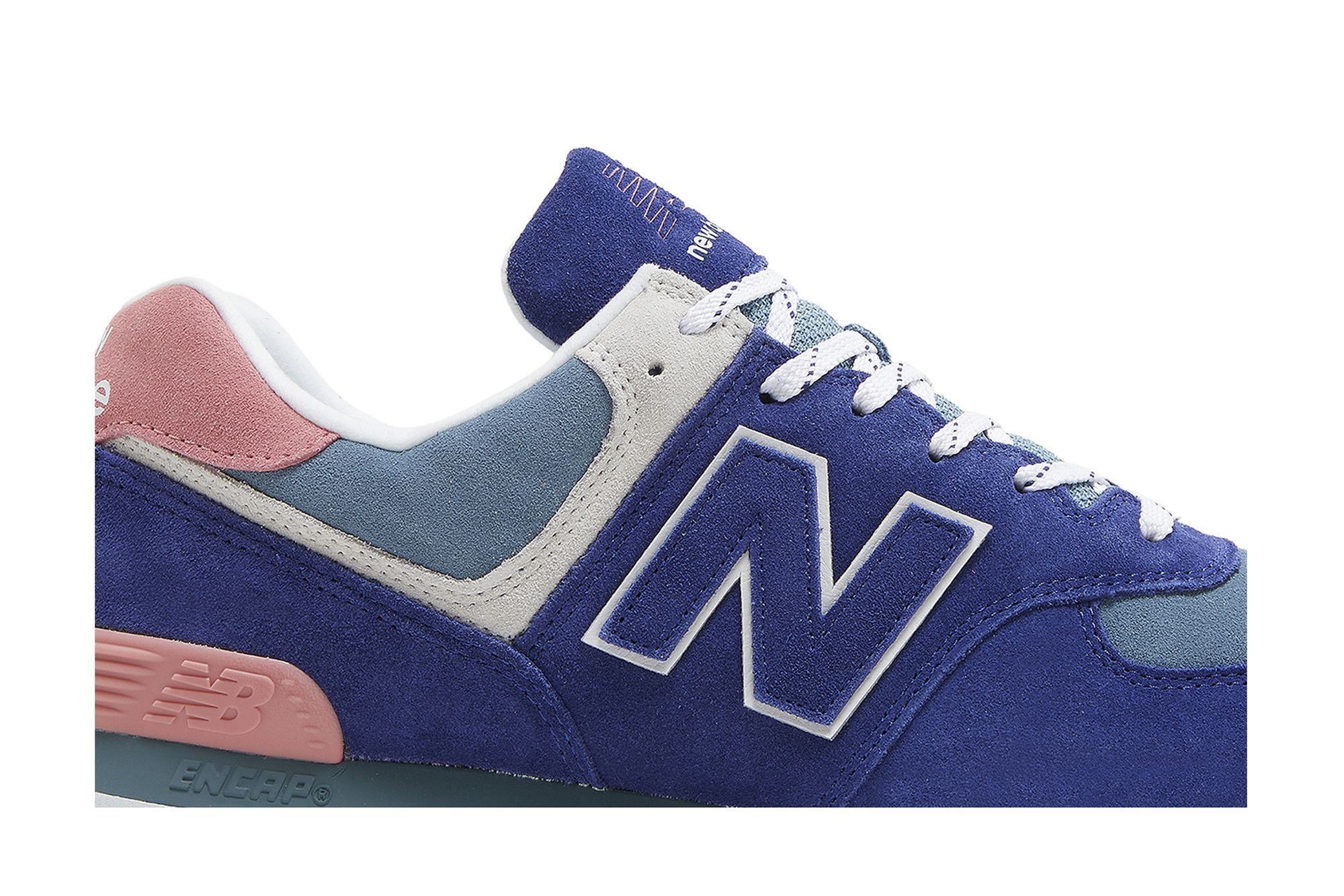New balance 574 blue pink hot sale