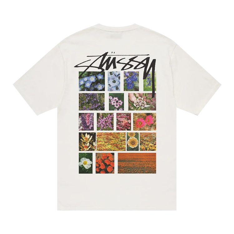 Stussy Flower Grid Pigment Dyed Tee Natural