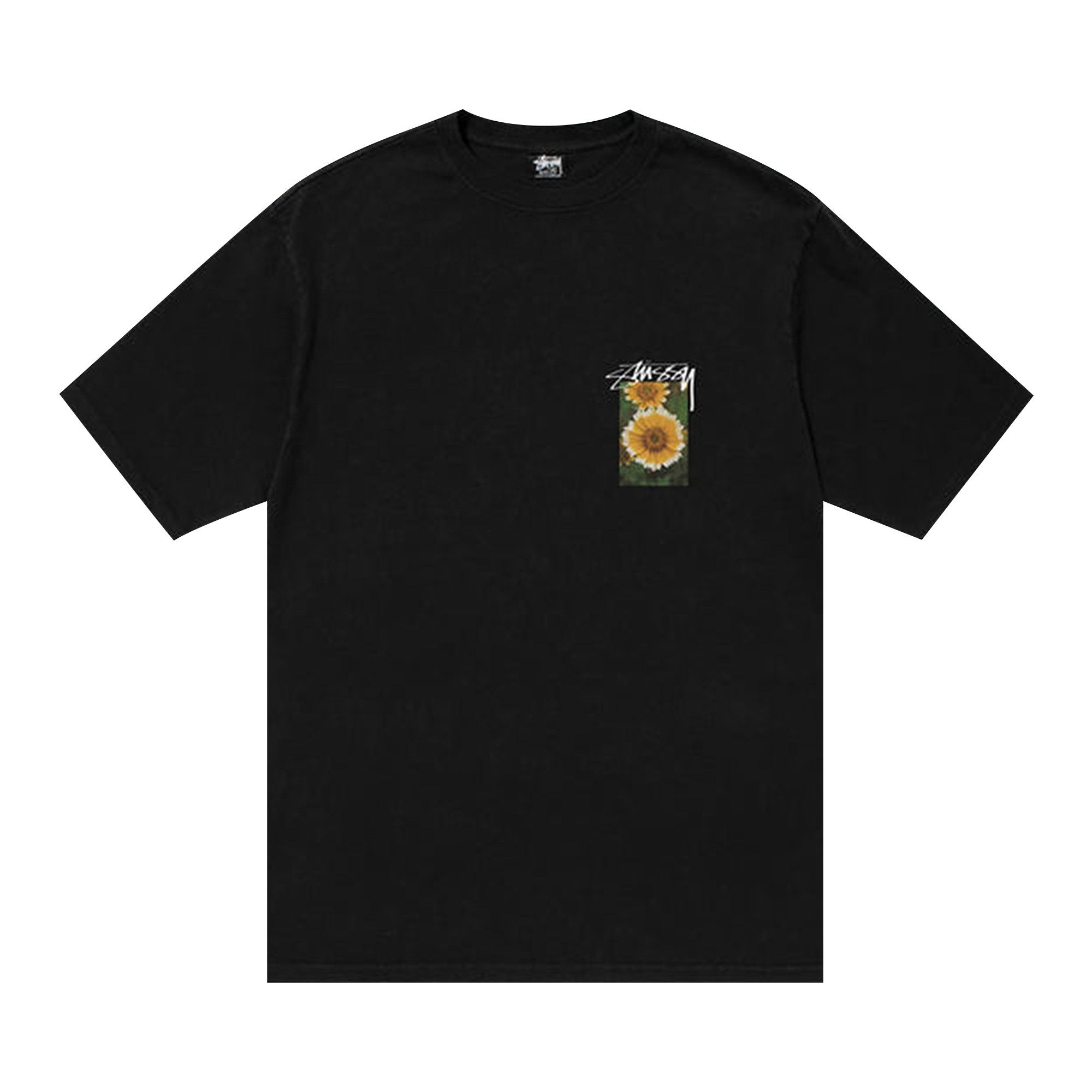 Buy Stussy Flower Grid Pigment Dyed Tee 'Black' - 1904884H BLAC | GOAT