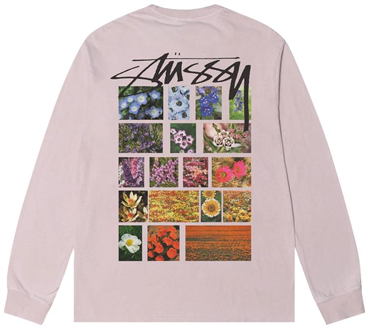 Buy Stussy Flower Grid Pigment Dyed Long-Sleeve Tee 