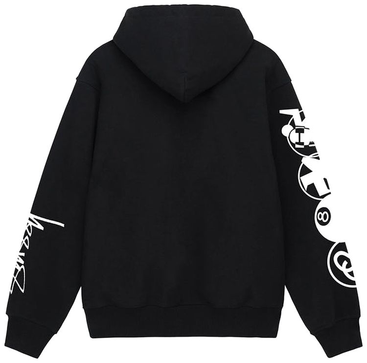 Stussy Stacked Pigment Dyed Hoodie Black
