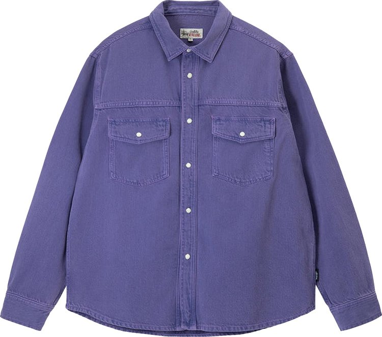 Buy Stussy Double Dye Western Shirt 'Purple' - 1110276 PURP | GOAT