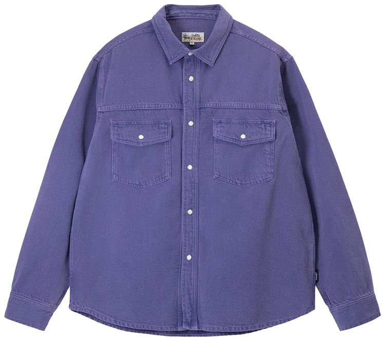 Stussy Double Dye Western Shirt Purple