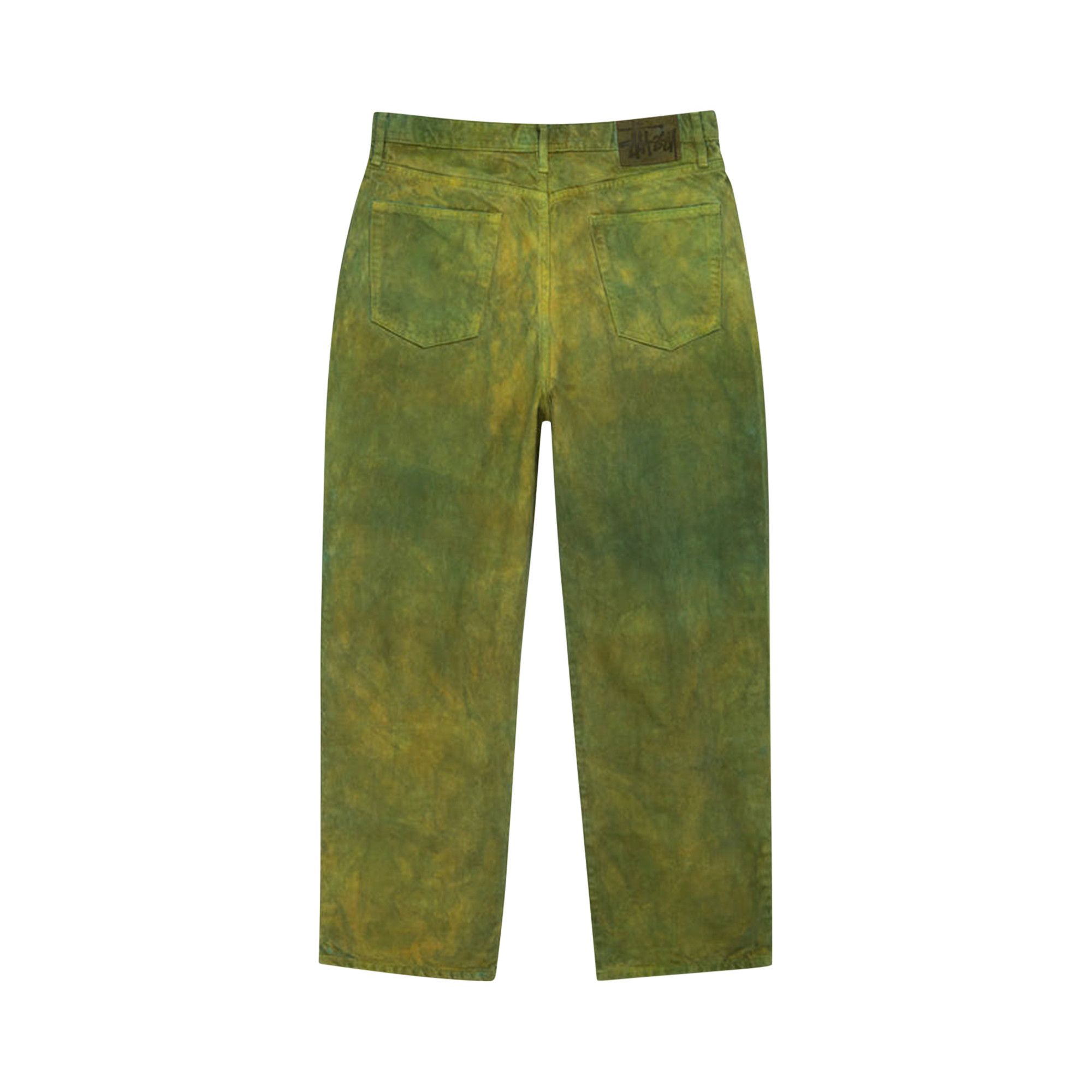 Buy Stussy Wonderland Hand-Dyed Big Ol' Jeans 'Green' - 116620