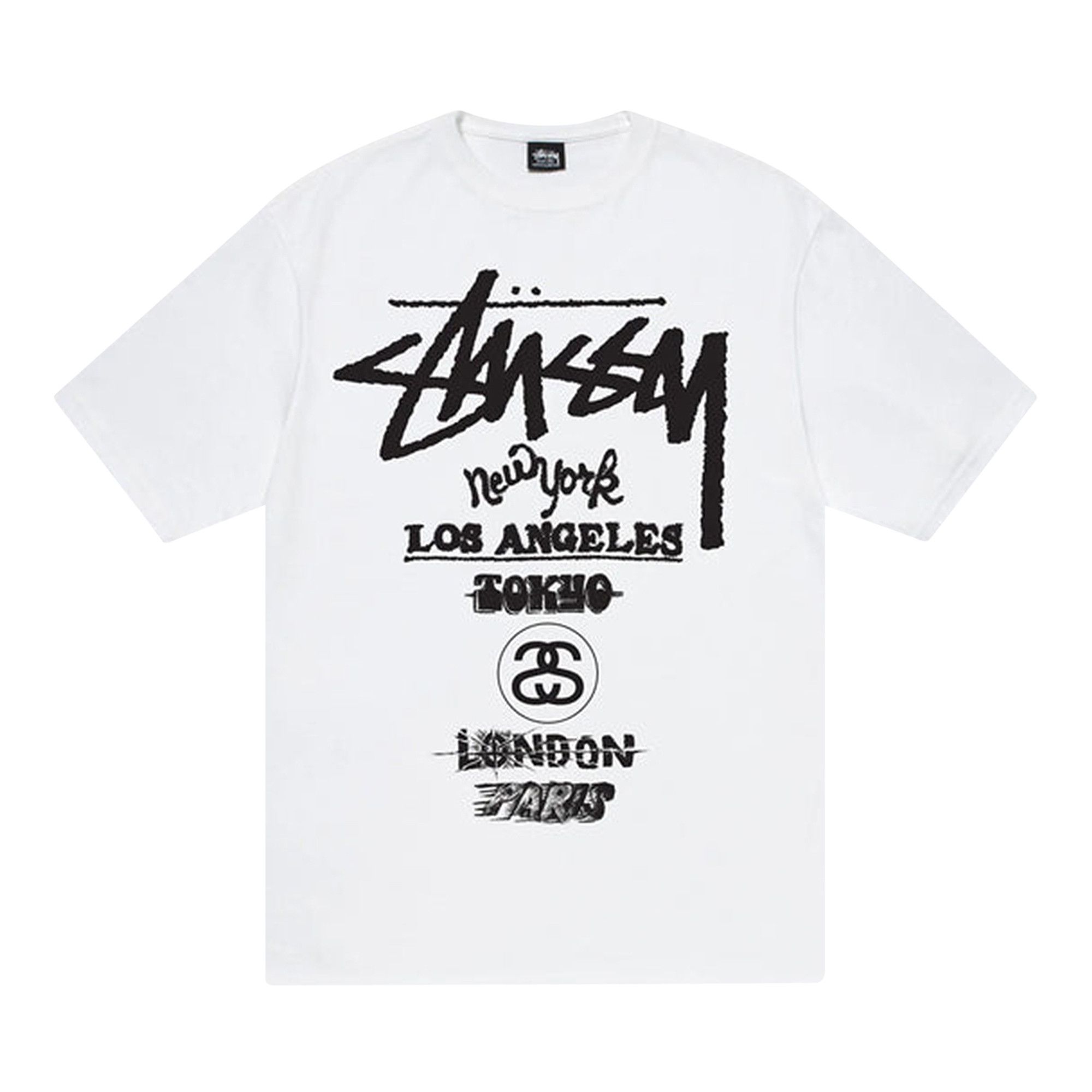 ☆Stüssy Tシャツ ホワイト×ブラック 白＋黒 セット L ステューシー STUSSY (ステューシー) SUMMER LB TEE 1904907 半袖 並行輸入品