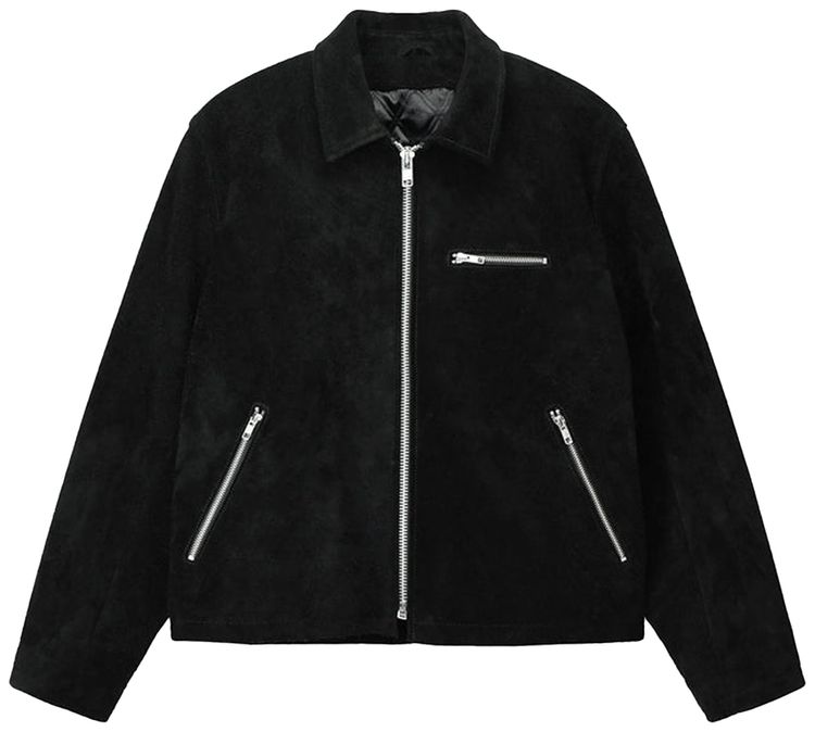 Stussy 8 Ball Suede Bing Jacket Black