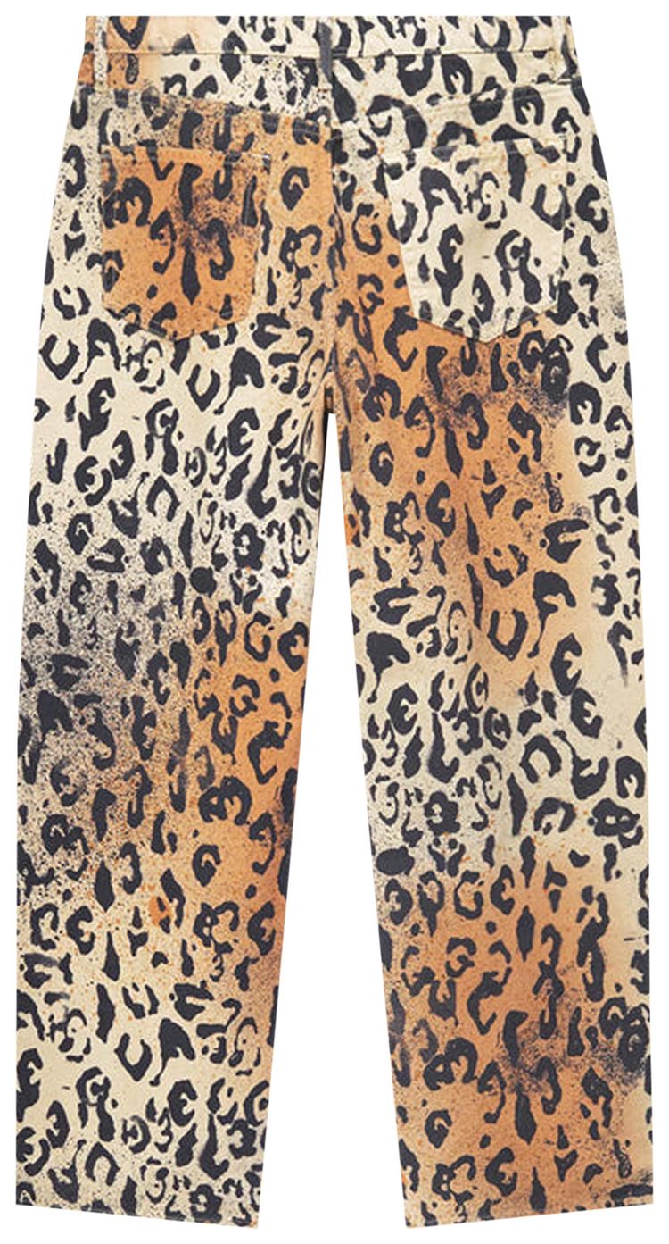 Stussy Stencil Canvas Big Ol Jeans Leopard