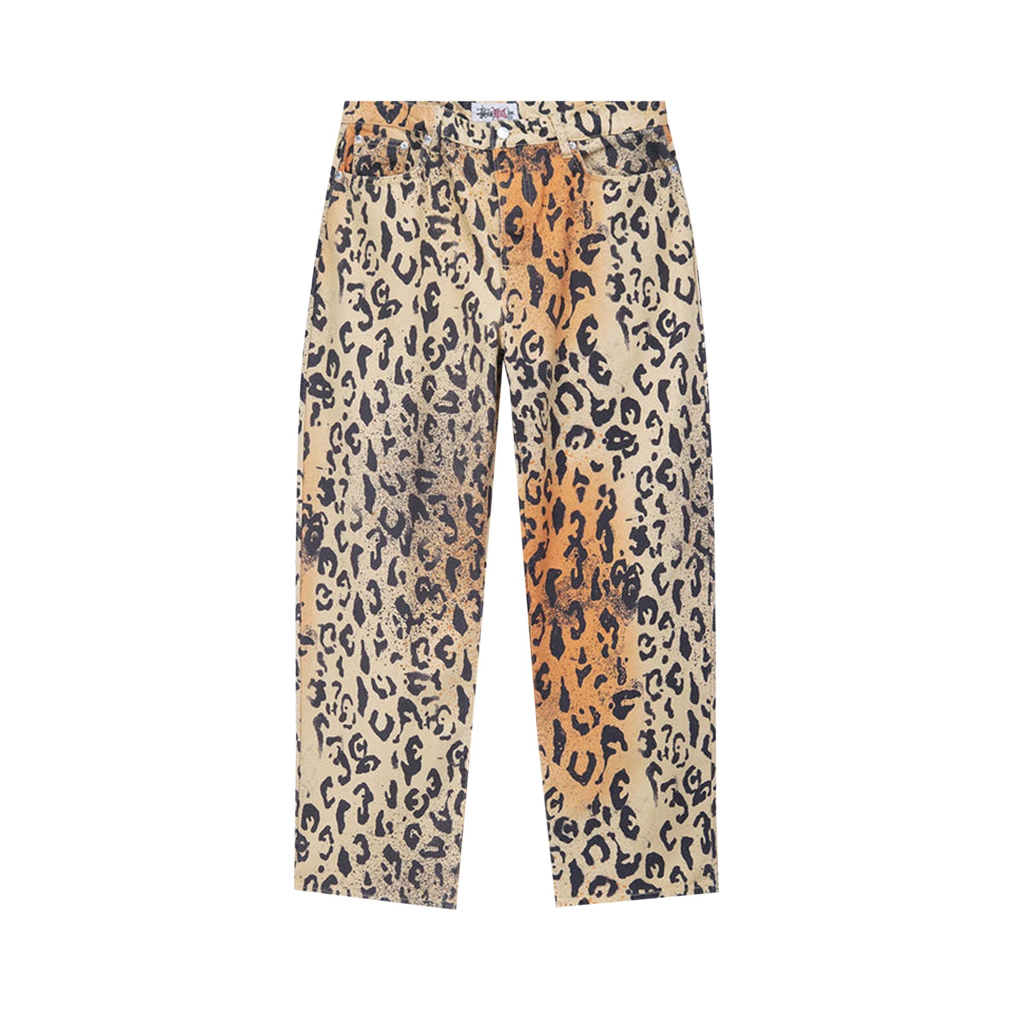 Buy Stussy Stencil Canvas Big Ol' Jeans 'Leopard' - 116615 LEOP