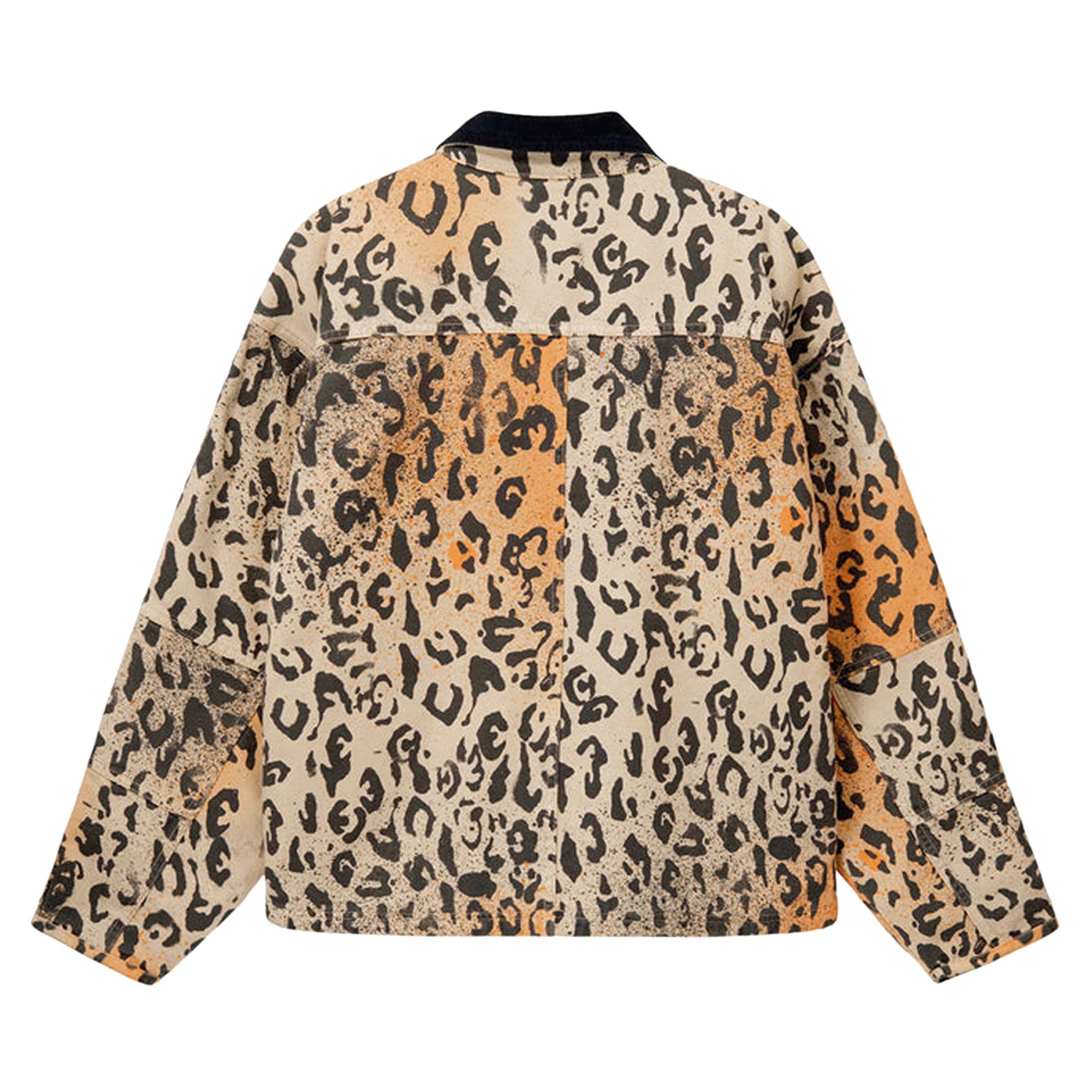 Stussy linen field jacket leopard shop