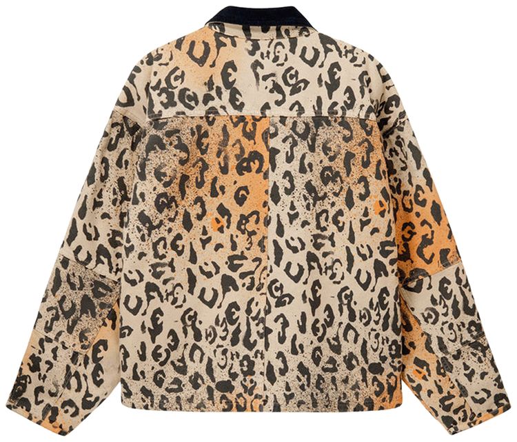 Stussy Washed Canvas Shop Jacket Leopard