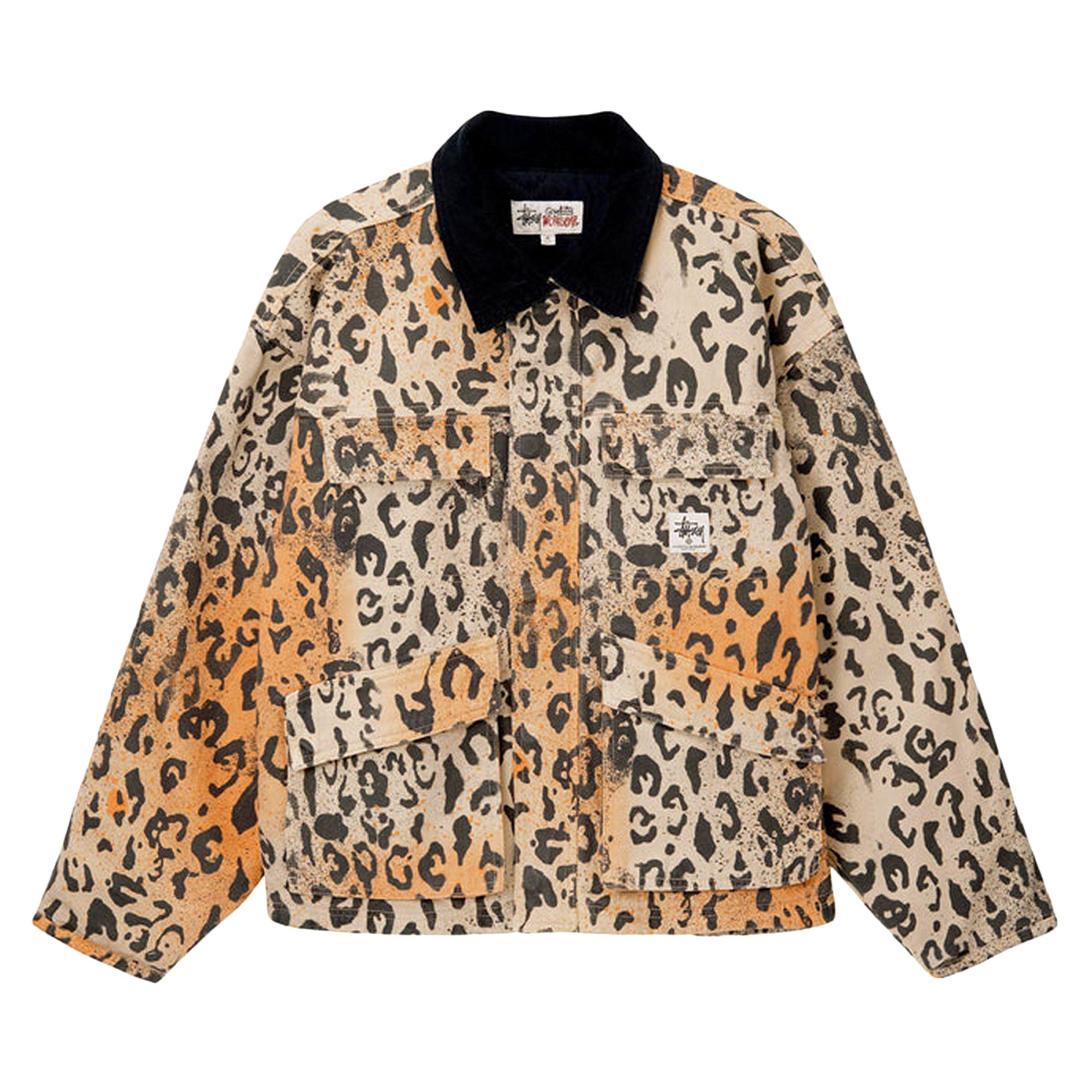 Buy Stussy Washed Canvas Shop Jacket 'Leopard' - 115589 LEOP