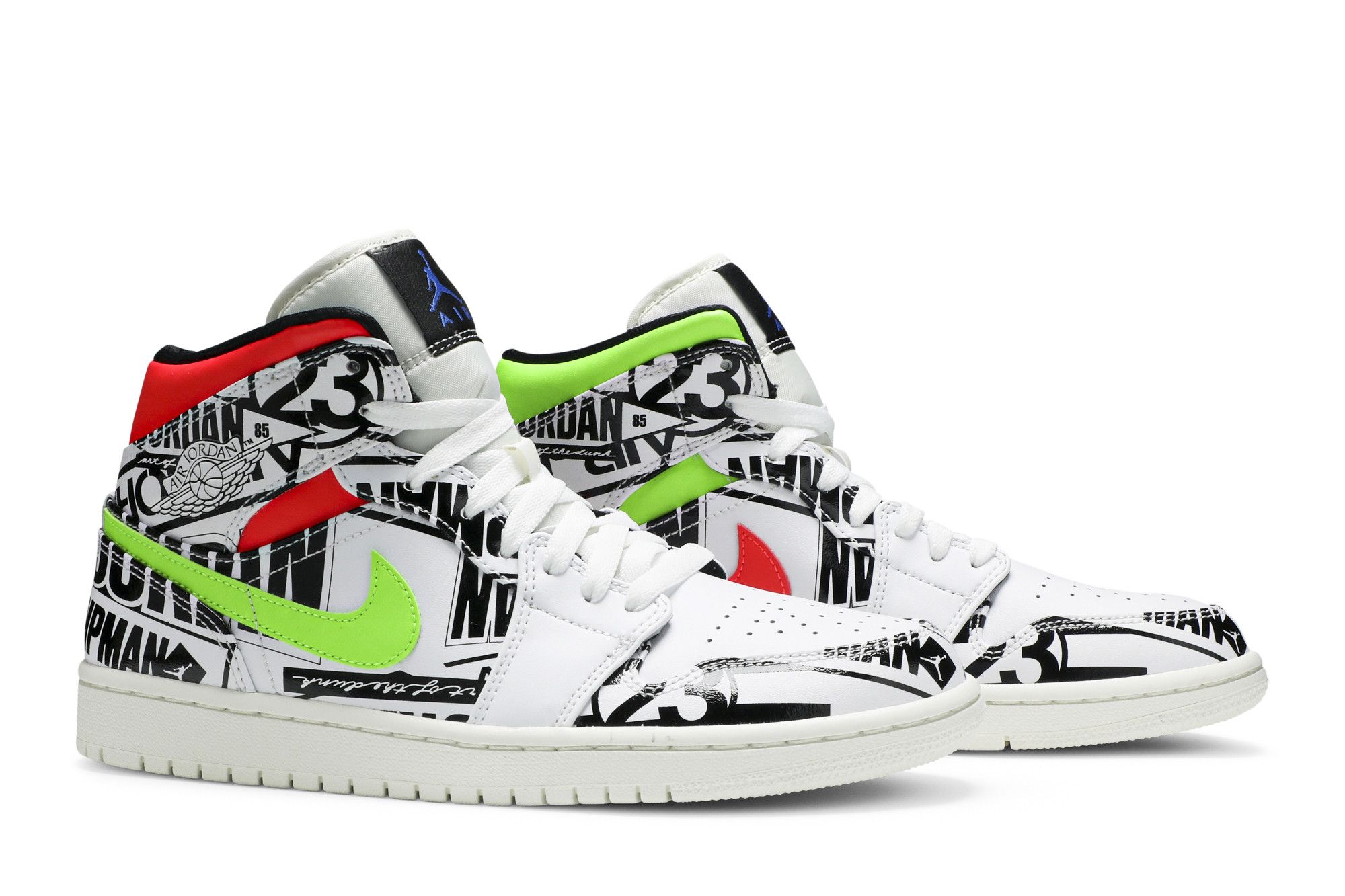 Air jordan 1 mid over print logos clearance