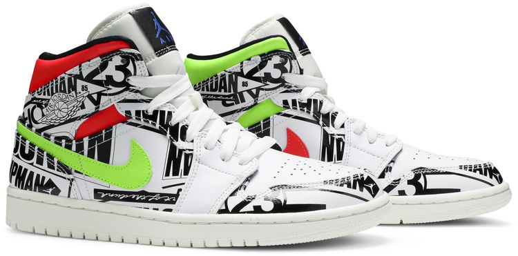 Air Jordan 1 Mid Over Print Logos