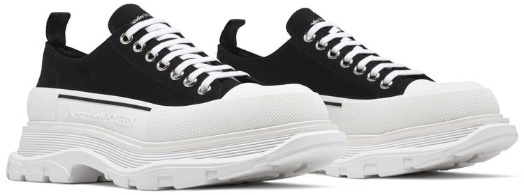 Alexander McQueen Tread Slick Lace Up Black White