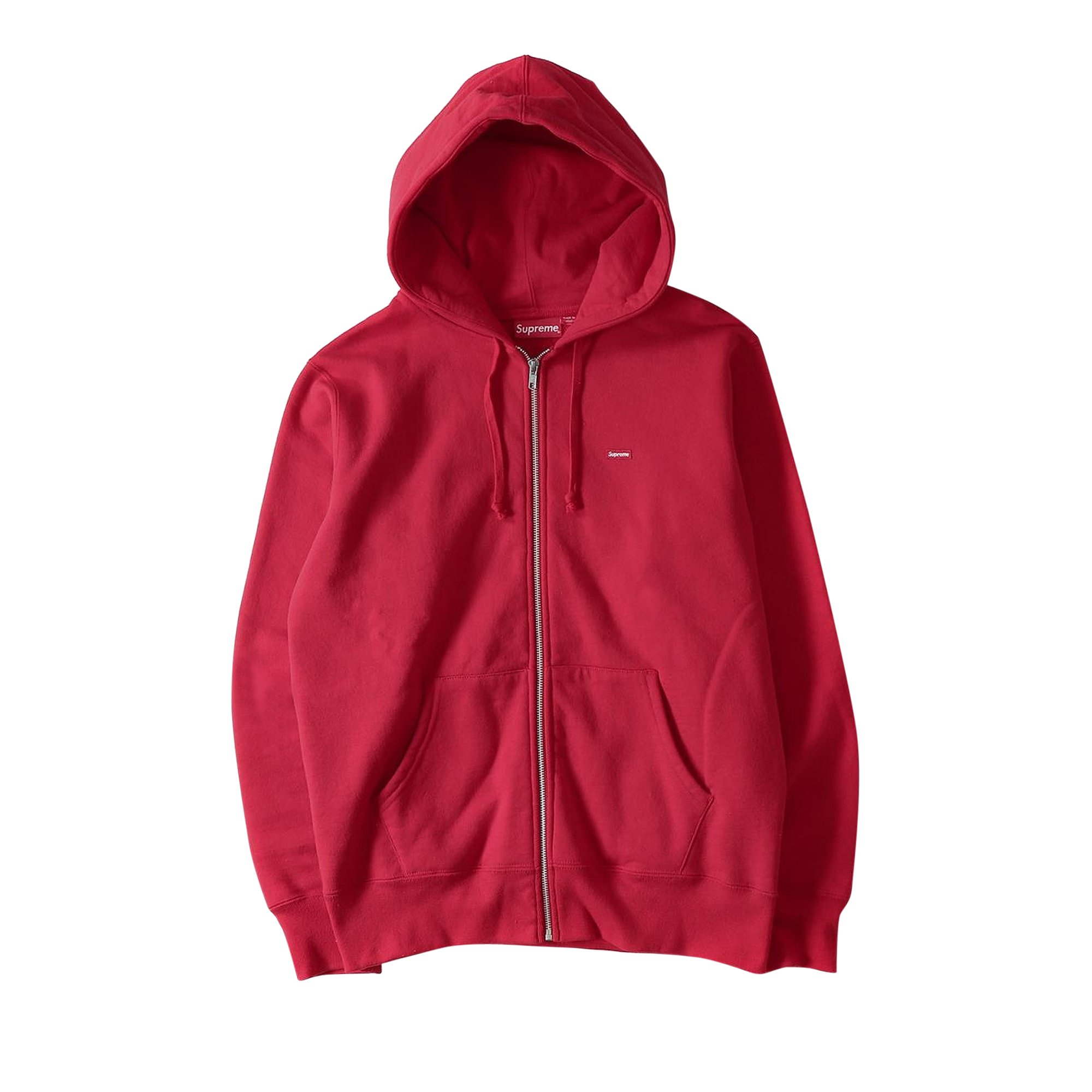 Buy Supreme Small Box Zip Up Sweatshirt 'Cardinal' - SS17SW46