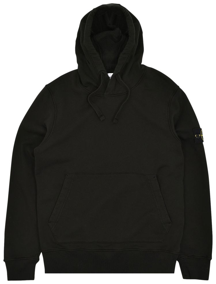 Stone Island Patch Logo Hooded Sweatshirt Black