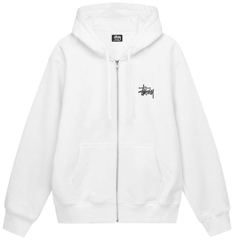 Stussy Basic Zip Hoodie White