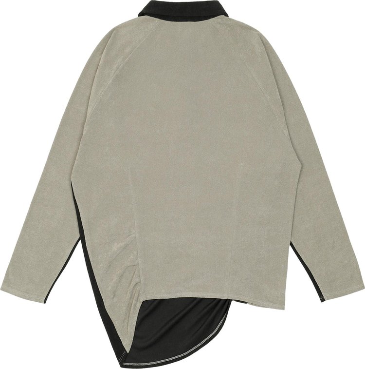 Kiko Kostadinov Halisha Long Sleeve Top Ebony BlackSmoke GreyBrown