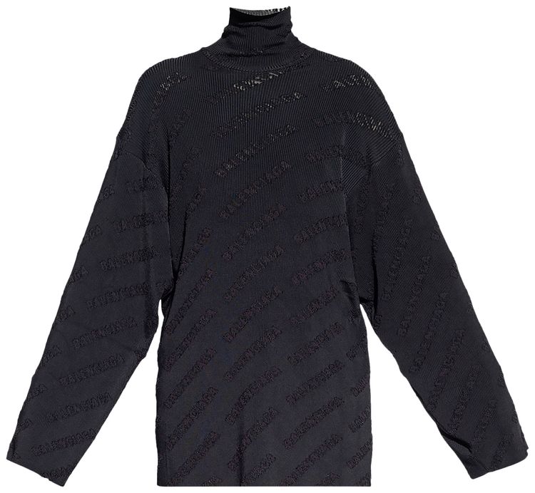 Balenciaga All Over Turtleneck Black