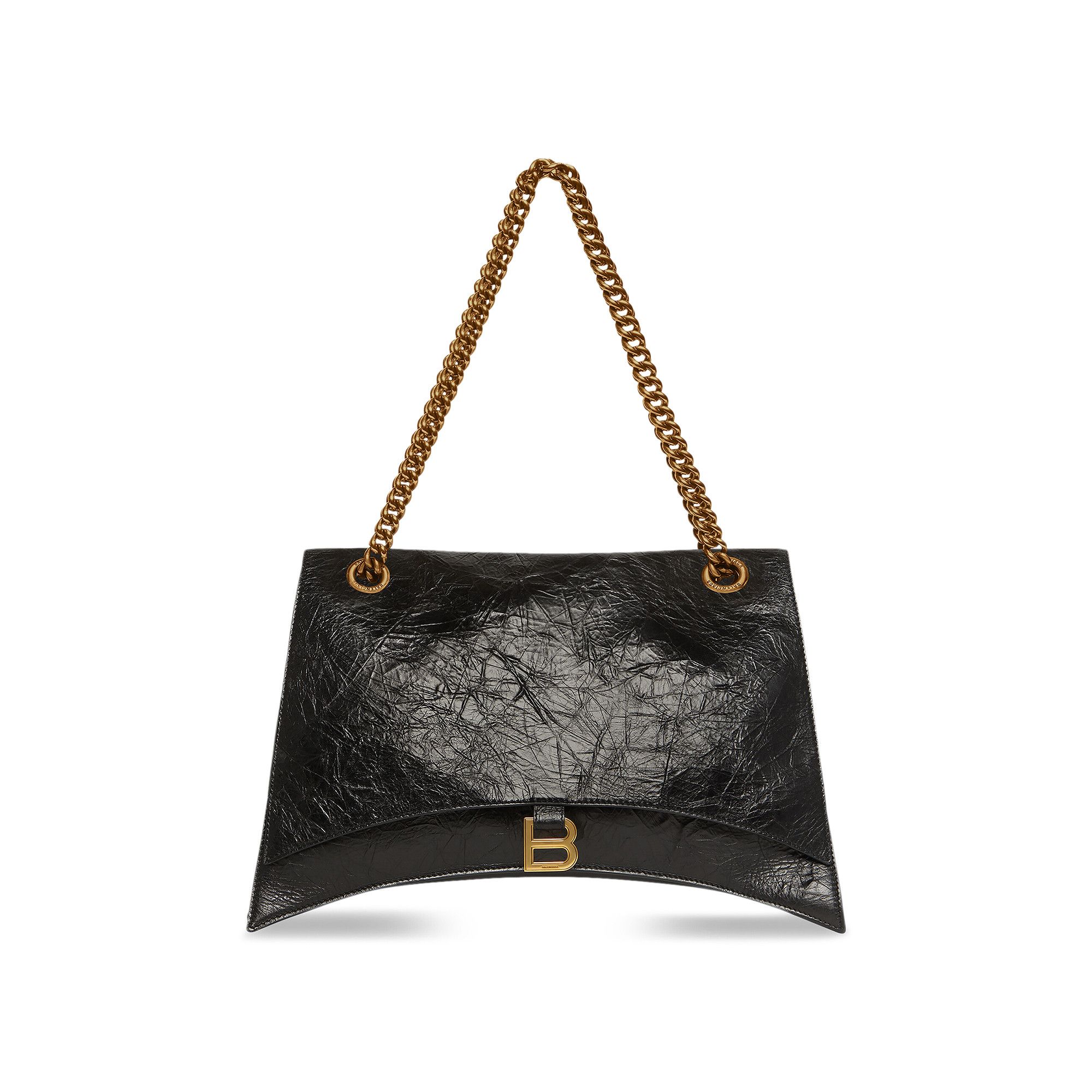 BALENCIAGA｜CROSSBAGS (742941 210IT 1000) Women's Crush Tote Bag Medium in Black | Balenciaga US