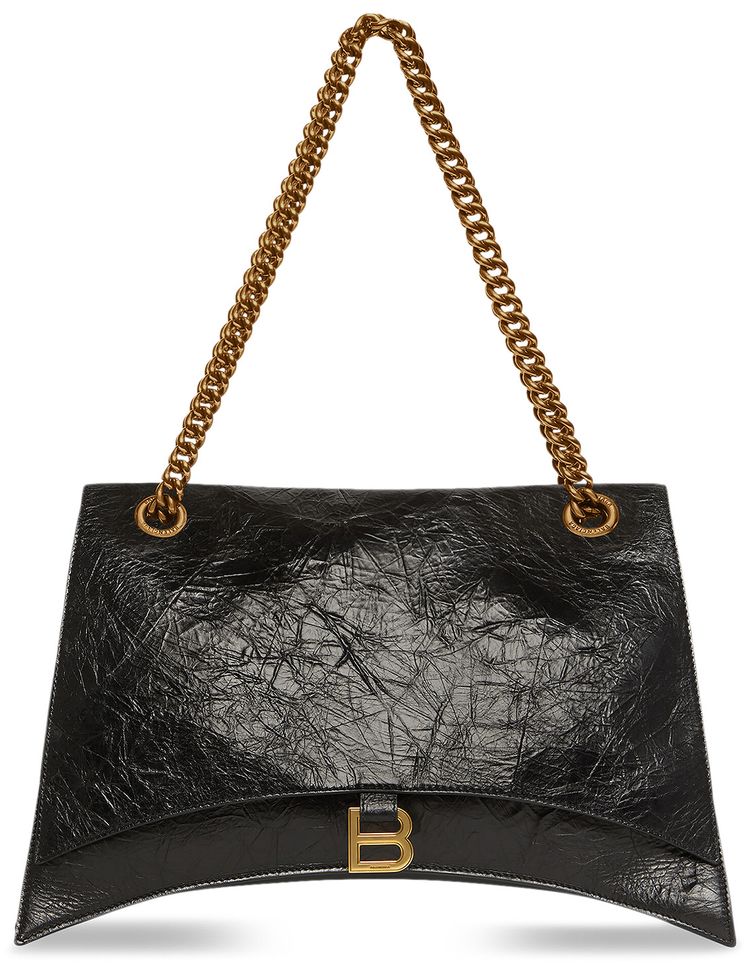 Balenciaga Large Crush Chain Shoulder Bag Black