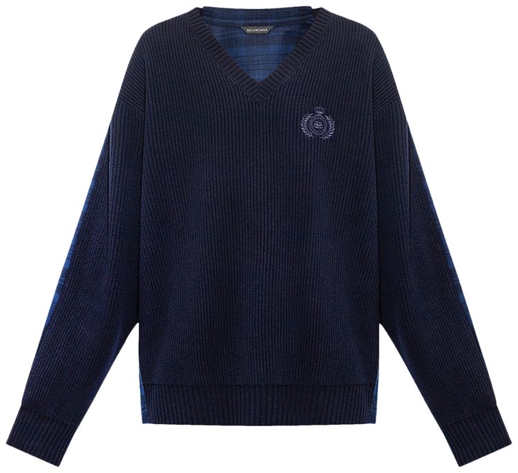 Balenciaga Hybrid V Neck Shirt NavyBlue