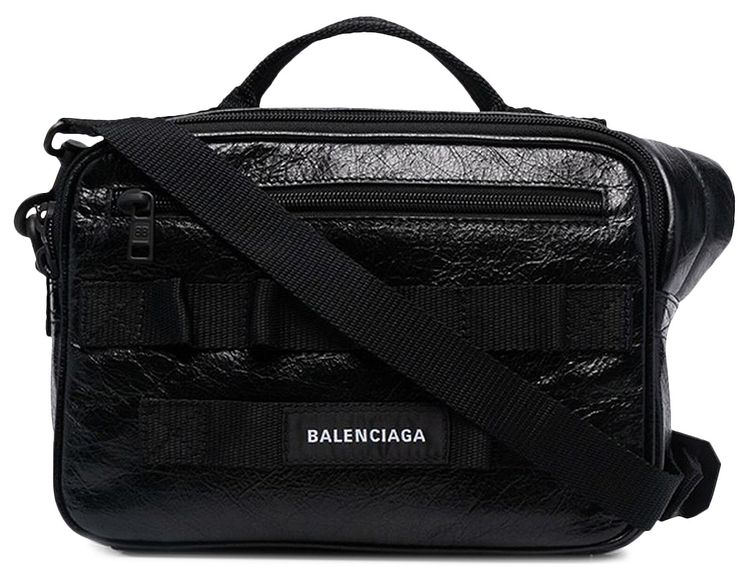 Balenciaga Army Pouch Crossbody Bag Black