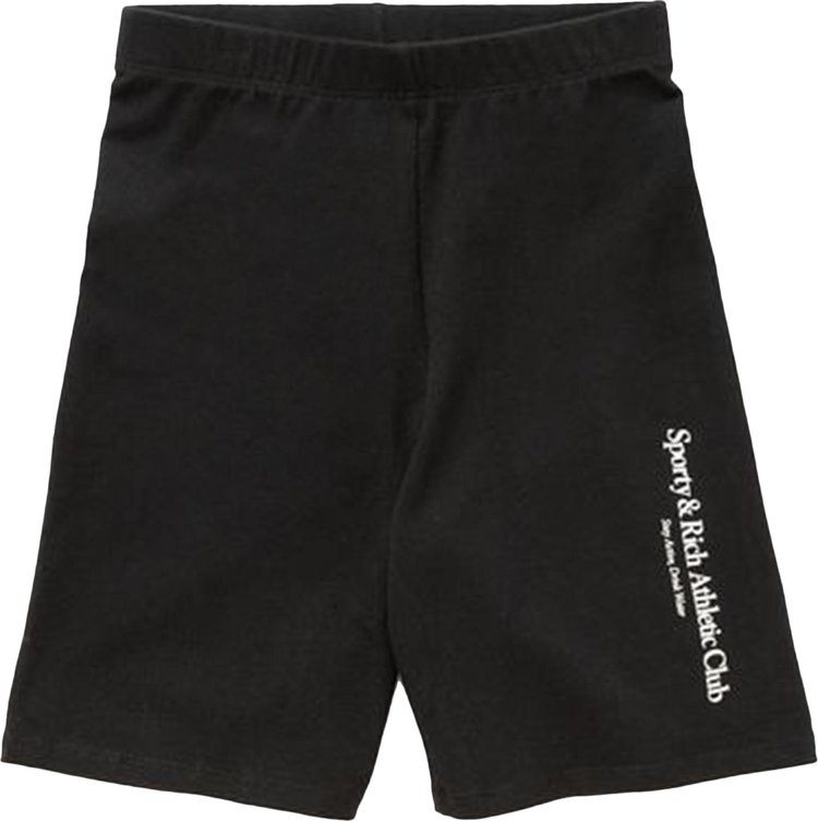 Sporty  Rich Athletic Club Biker Short BlackWhite