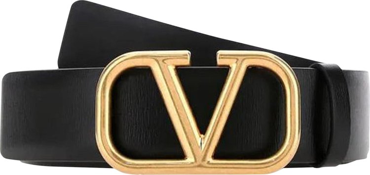 Valentino Leather V Logo Signature Belt 'Black'
