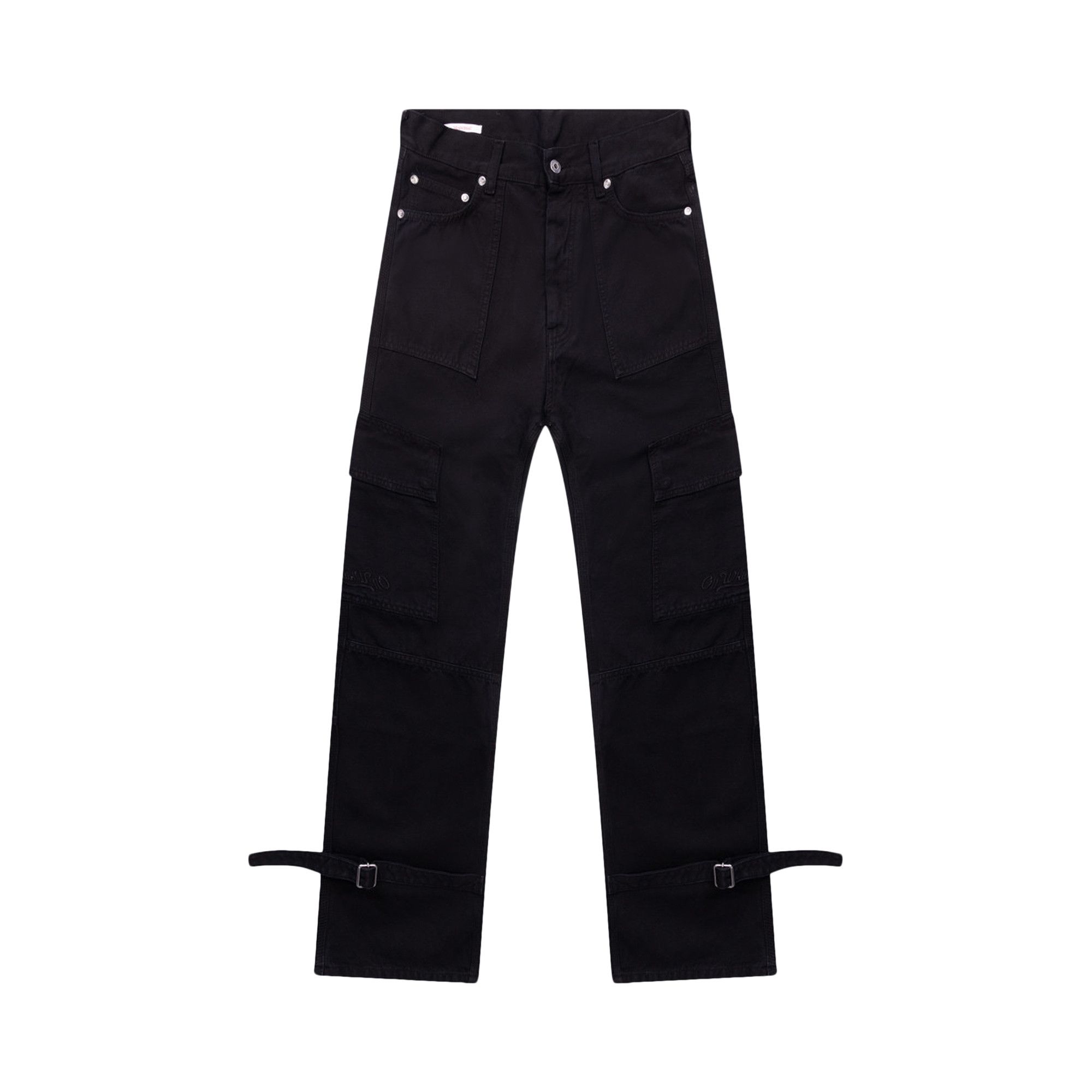 Off white cargo pants black top