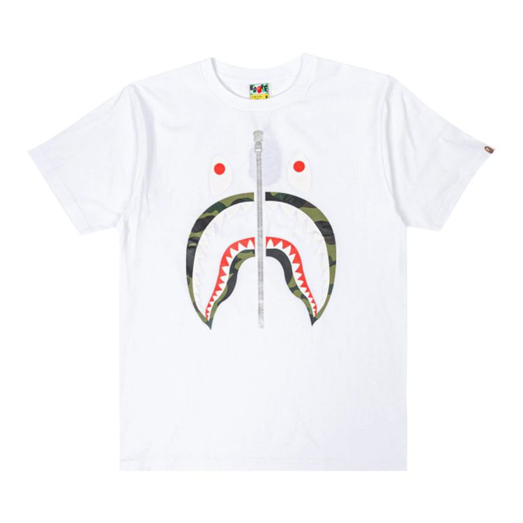 BAPE 1st Camo Shark Tee WhiteGreen