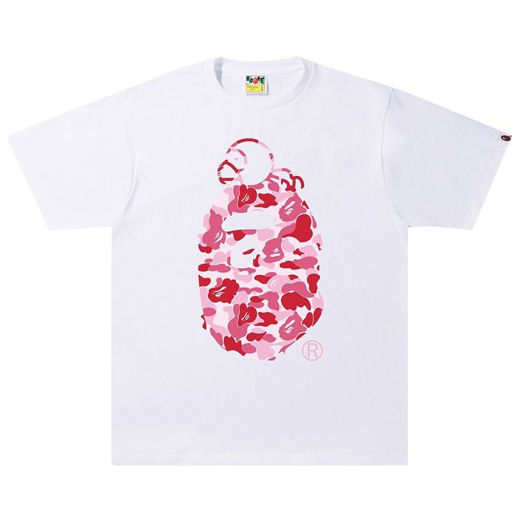 BAPE ABC Camo Milo On Big Ape Tee WhitePink