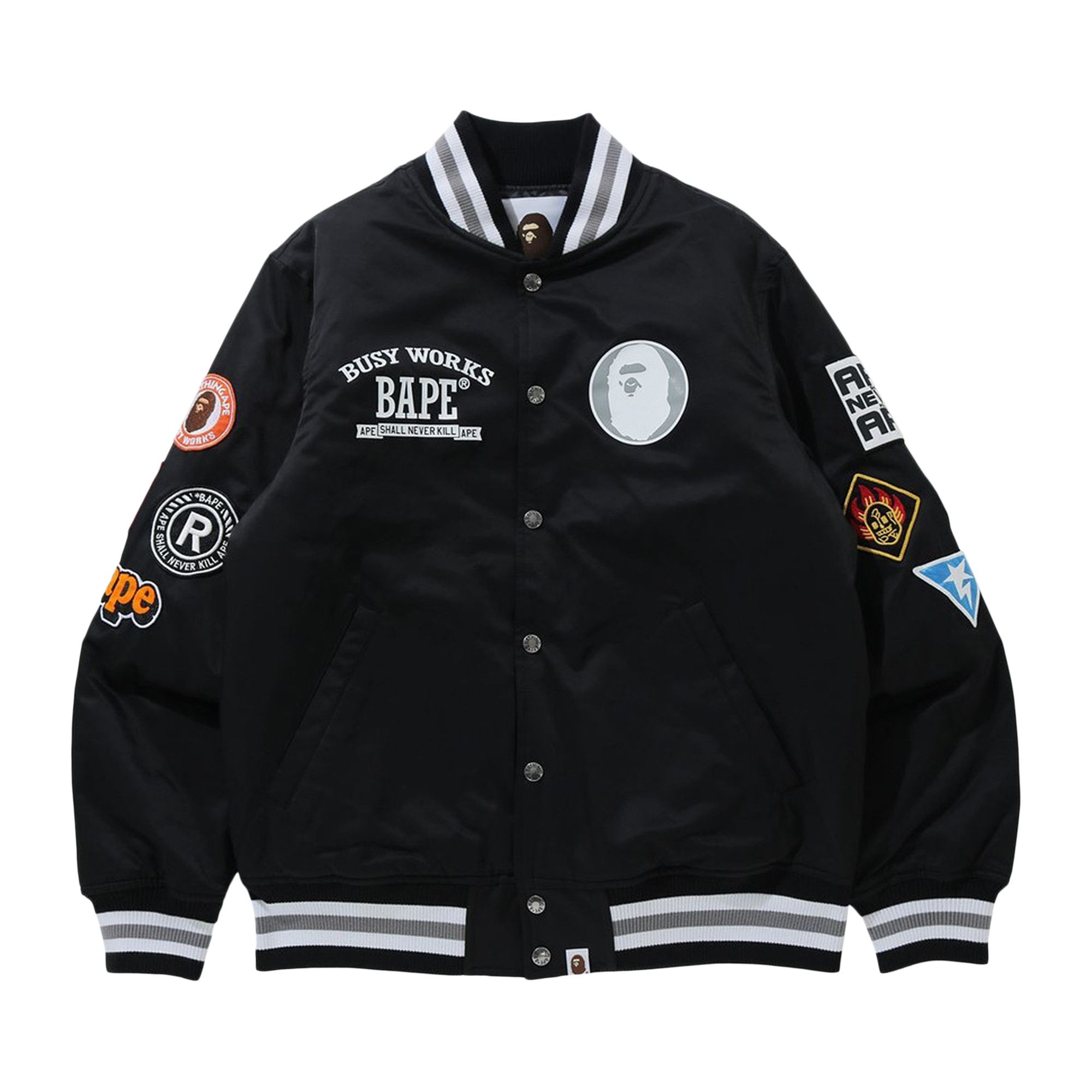 Bape bomber jacket best sale black